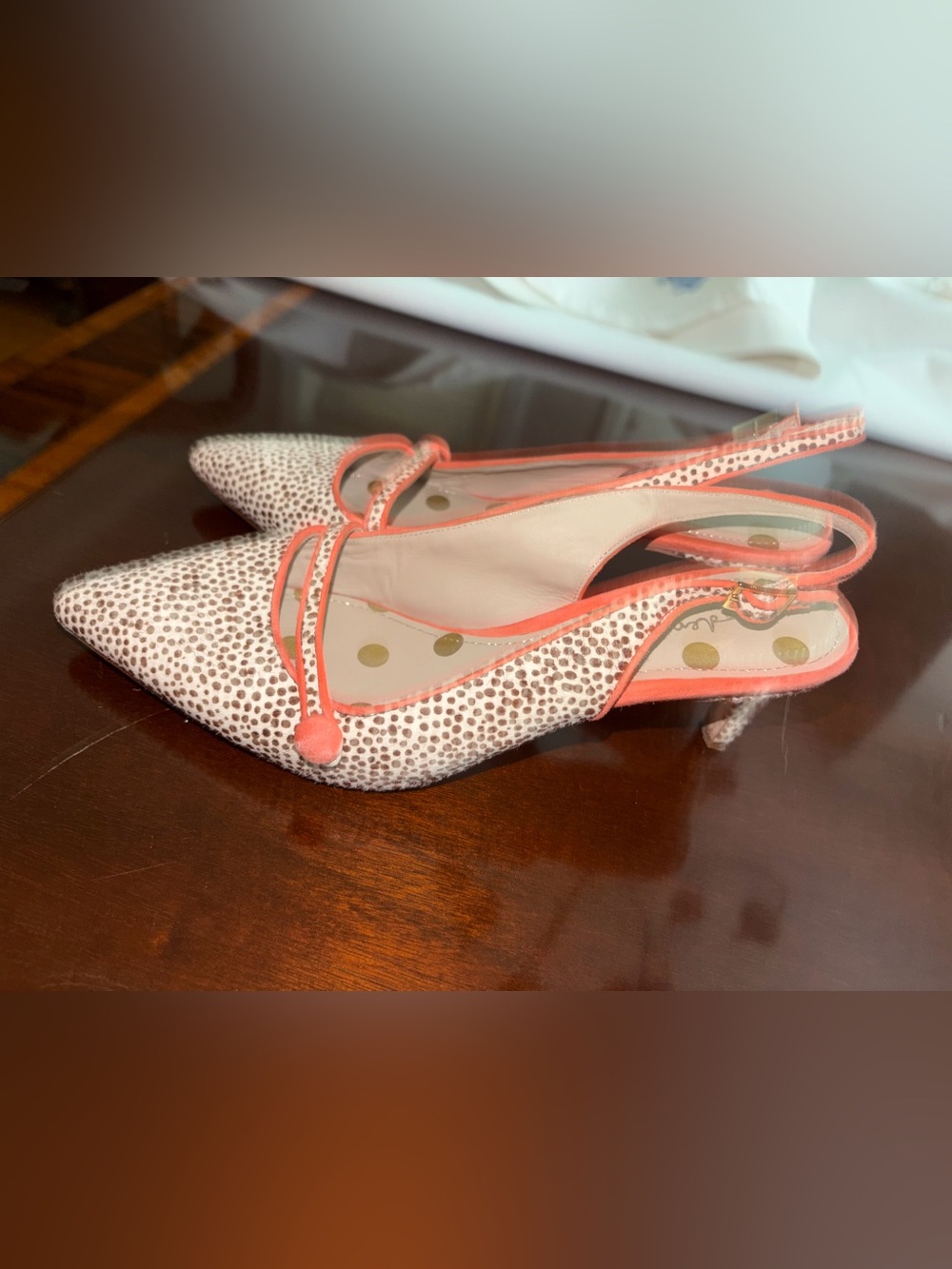 Boden Lois slingback kitten heels pumps shoes toe point 42 calf hair leather